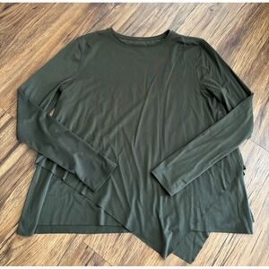 Lululemon Sweetest Day Long Sleeve Burnout Top Womens Medium Green Crewneck